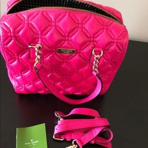 Kate Spade Aster Court Alessa Fuschia quilted leather handbag